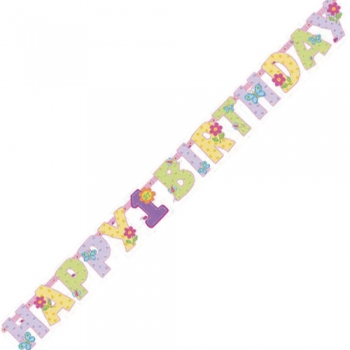 1歳のお誕生日にぴったりなかわいいファーストバースデーバナー。パーティーや記念撮影に!