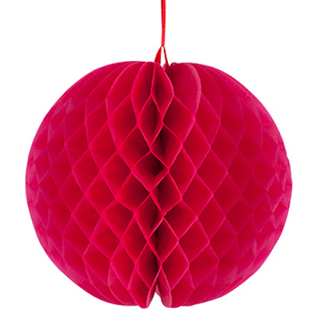 【fabric mie(ファブリックミー)】ハニカムボール 40cm レッド 【お部屋飾り】